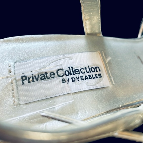 Private Collection by Dyeables FlamingoSilver Strappy Formal Sandals Size 10B - Picture 9 of 16